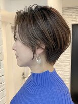 白髪ぼかし/ひし形/癖毛/大人ショートボブ/60代50代40代