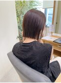 切りっぱなしミニボブ  ×  透明感カラー