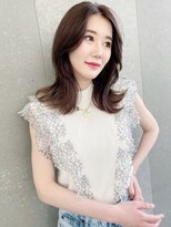 こなれミディ×韓国顔周りレイヤーカット前髪ブリーチなし[銀座]