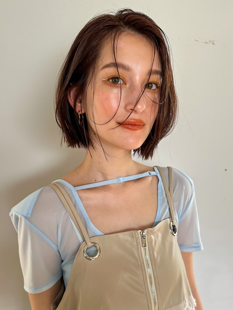 ピンクベージュ/表参道/原宿/ブリーチなしボブ