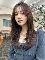 ロングレイヤーブラウンカラー