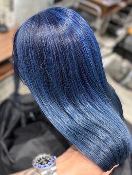 オルズ 渋谷(ALLZ) ネイビーケアブリーチハイトーンカラー髪質改善トリートメント