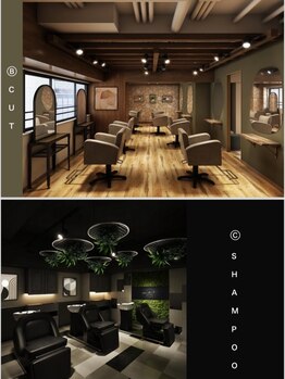 美容室 ハルミ ヘア リゾート 川口店(Harumi Hair Resort)の写真/シックな内装の上質空間で癒しの美容時間を。こだわりの商材と高い技術であなたのなりたいを叶えます[川口]