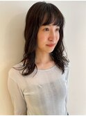 セミロングパーマ