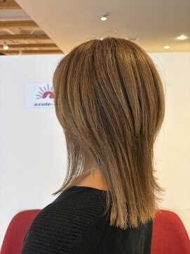 ハイライトカラー,アッシュベージュ,ロングウルフ,透明感/草加