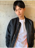 メンズマッシュ ブルーブラック 刈り上げセンターパート