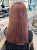 透明感ローズピンクで作る艶ストレート