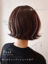 フェスト ヘア メイクアップ(Fest hair makeup) 柔らか質感の大人シニアショートボブ
