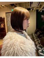 グッドフェローズ キタホリエ(GoodFellas kitahorie) ハイトーンレイヤーカット透け感ボブスタイルブリーチ艶感