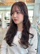 リサヘアーデザイン(RISA HAIR DESIGN) シースルーバング 顔周りカット 韓国風 ウェーブ ロングヘア