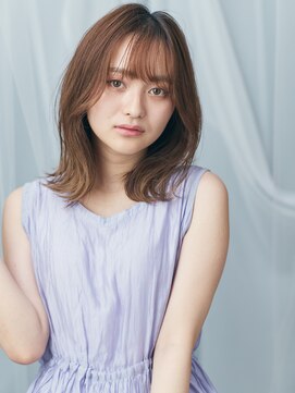 エムスラッシュ たまプラーザ(M.SLASH) 外ハネミディ/シースルーバング/グラデカラー/たまプラーザz