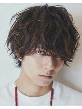 レクタ(RECTA) メンズマッシュパーマウルフ波巻きハイライトスパイラル2