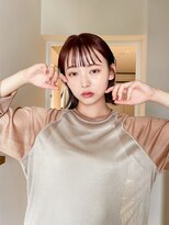 似合わせ小顔ボブ×暖色カラー デザインカラー