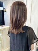 福山美容室Caary 赤カラー透明感チョコレートブラウン30代40代