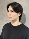 メンズセンターパート韓国ブルーブラック