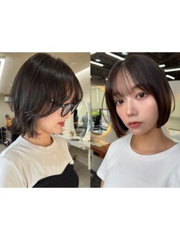 《*髪質改善カットで楽ちん*》綺麗な丸みショートボブが韓国でも人気◎郡山/レイヤー/ヘアセット/縮毛矯正