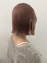 サンク 原宿 表参道(cinq)&nbsp;ミルクティーピンクアッシュカラータッセルボブ前下がりボブ
