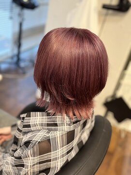 ヘアーアンドメイク ルシエル(hair&make Luxiel) ガーネットピンク×レイヤーボブ