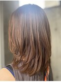 似合わせカット+透明感カラー+白髪ぼかしハイライト