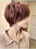 ショートヘア髪質改善カシスピンク