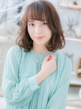 モッズヘア 越谷(mod's hair) *mod's越谷*斜めバング♪くせ毛風ラブふわミディa