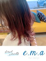 エマヘアデザイン(e.m.a Hair design) ピンクレッド