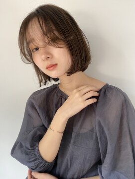 コフィー バイ メルト 吉祥寺(cofy by melt) 【中澤彩乃】ブリーチなしシアーベージュ透け感ミニボブ前髪