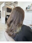 20代30代40代透明感アッシュ☆インナーカラー愛されセミロング