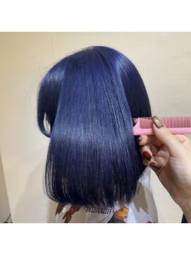 サロンドミルク 溝の口店(salon de MiLK) 髪質改善 艶透明感ネイビーブルー