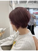 ひし形ショート×ピンクバイオレット×ケアブリーチ