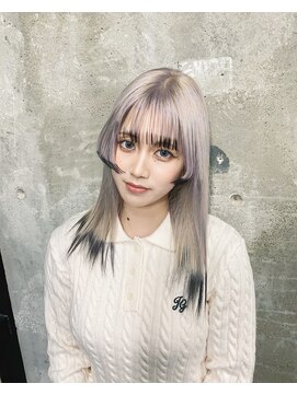 ガルボ ヘアー(garbo hair) 裾カラーデザインカラー10代20代30代ホワイトカラー人気