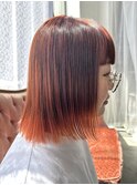 ハイライトバレイヤージュオレンジカラー