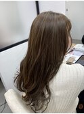 チェリーブラウン/丸顔/ミニウルフ/白髪ぼかし/髪質改善