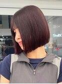 ボブミルクティーベージュブリーチダブルカラー堀江