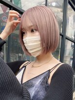 サンクマーケット 渋谷(cinq MARKET) 渋谷ブリーチカラータッセルボブ顔周りレイヤー切りっぱなしボブ