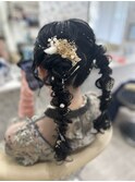 大人ツイン/編み下ろしツイン/結婚式/お呼ばれヘア/参列ヘア