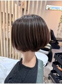 襟足スッキリショートボブ×パープル系カラー