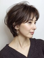 ハーツ(Heart's)&nbsp;白髪ぼかし脱白髪染め似合わせショートボブ40代50代60代