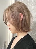 渋谷タッセルボブミルクティーベージュヘーゼルベージュカラー