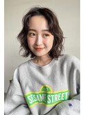 ミディアムレイヤー×ゆるパーマ似合わせ顔周りカット顔まわり