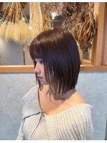 リム(LIM) 切りっぱなしボブ/顔まわり/ブラウンベージュカラー