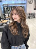 ハイライトレイヤーカットダークパープル夏ミルクブラウン55