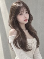 ユーフォリア 渋谷グランデ(Euphoria SHIBUYA GRANDE)&nbsp;ミルクティーブラウンシースルーバングゆる巻き波ウェーブロング