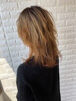 ホワイト(WHITE HAIR@NICOLA)&nbsp;ウルフ×オレンジベージュ