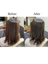 カミケン 清明店(kamiken.)&nbsp;透明感アッシュブラウン大人ゆるふわミディ【カミケン清明店】