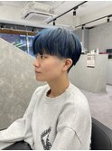 ブルーカラー ダブルカラー 刈り上げショート マッシュショート
