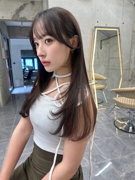 サイン 渋谷(SIGN) 韓国ヘアーハッシュカットレイヤーカットグレージュブリーチ無し