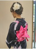 浴衣シニヨン