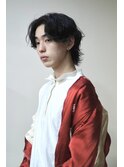 緩めパーマ センターパートウルフ 長めウルフ