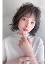 ヘアーズ ベリー 津福店(hairs BERRY)&nbsp;BERRY/グレージュカラー/斜めバング/美髪/ミディ/春夏